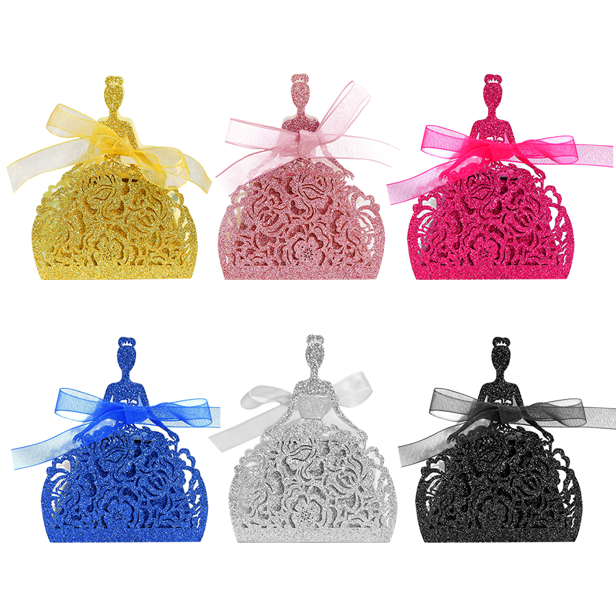 Wedding Supply.Box - 10Pcs/set Bride Flower Dresses Candy Box