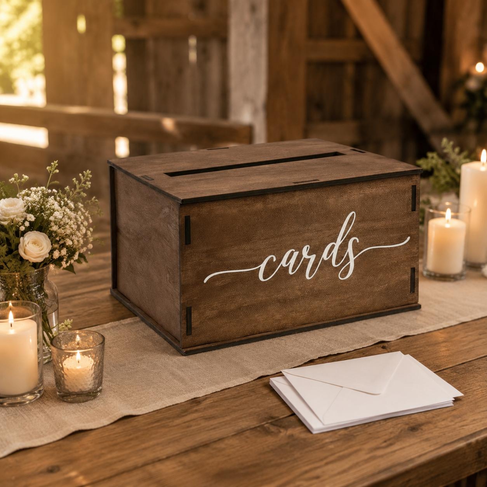 Wooden Card Box Slot Top Weddi - Wedding Supply.Box reseña y precio