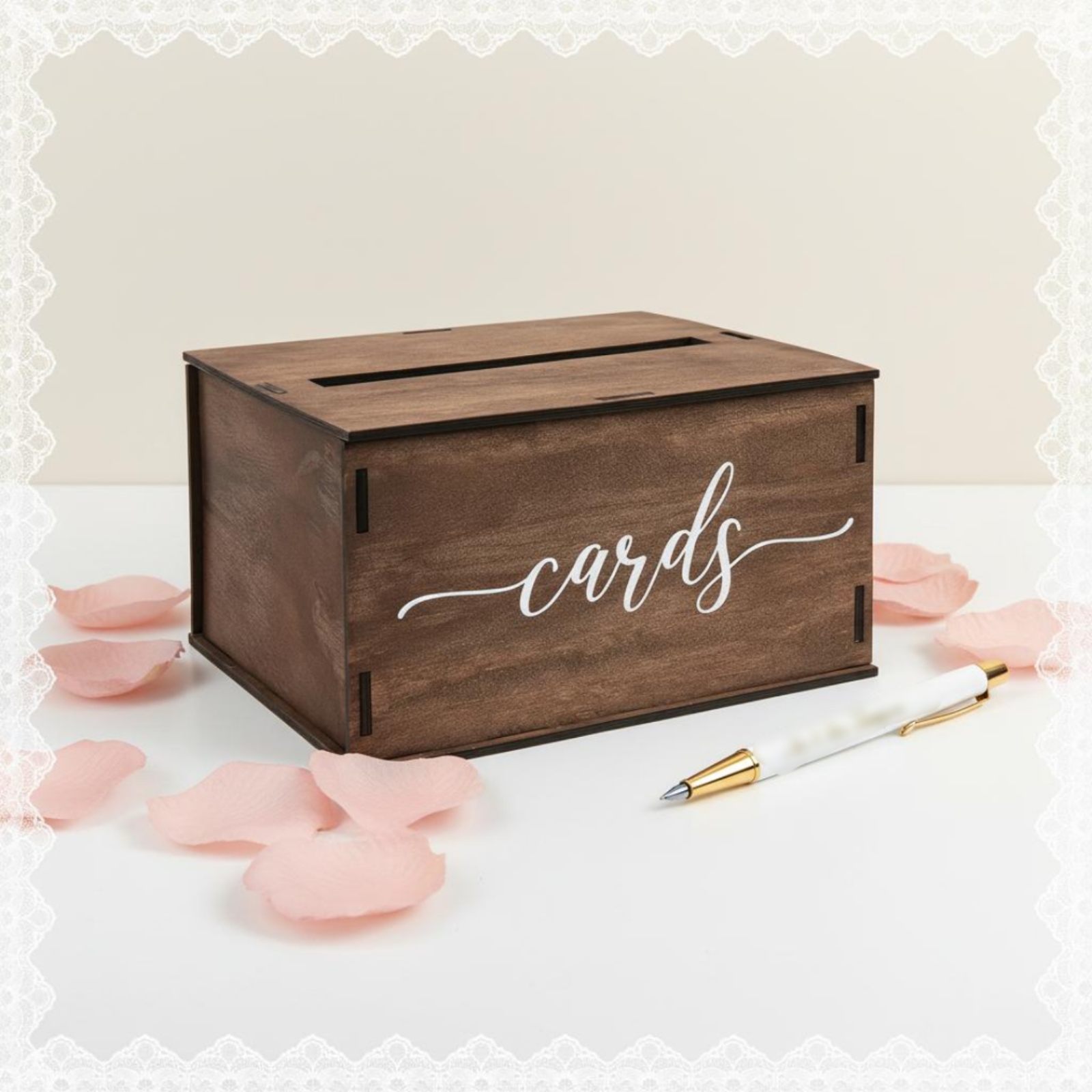 Wooden Card Box Slot Top Weddi - Wedding Supply.Box reseña y precio