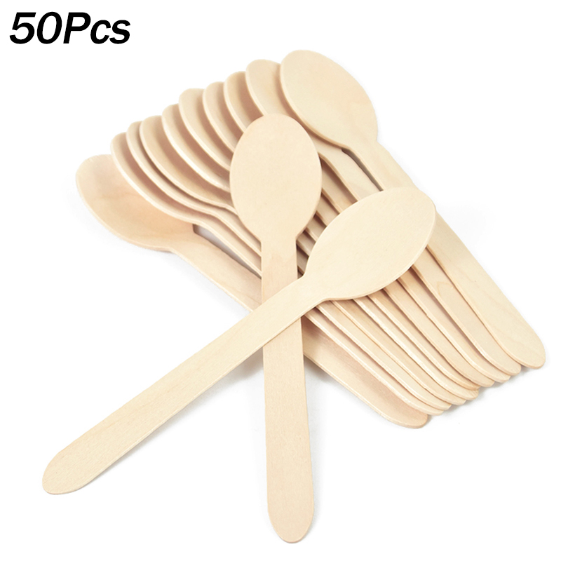 50Pcs Disposable Wooden Spoon  - Wedding Ceremony Supply reseña y precio