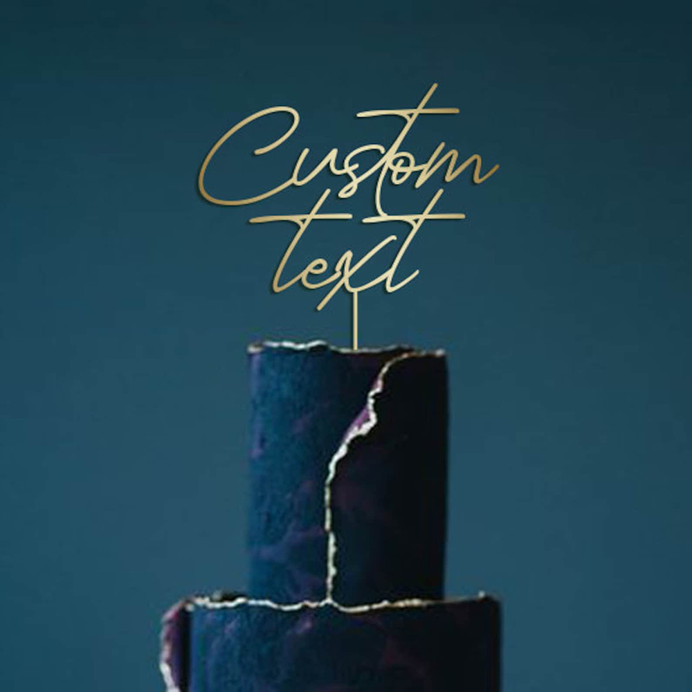 Custom Text Gold Acrylic Cake  - Wedding Ceremony Supply reseña y precio
