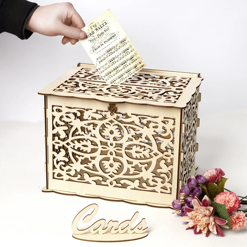 Wooden Wedding Card Box Weddin - Wedding Supply.Box reseña y precio