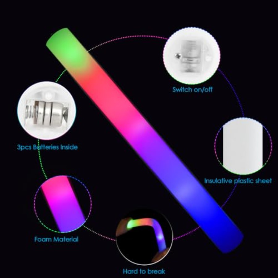 118PCS Foam Glow Sticks Bulk P - Wedding Supply In Bulk reseña y precio