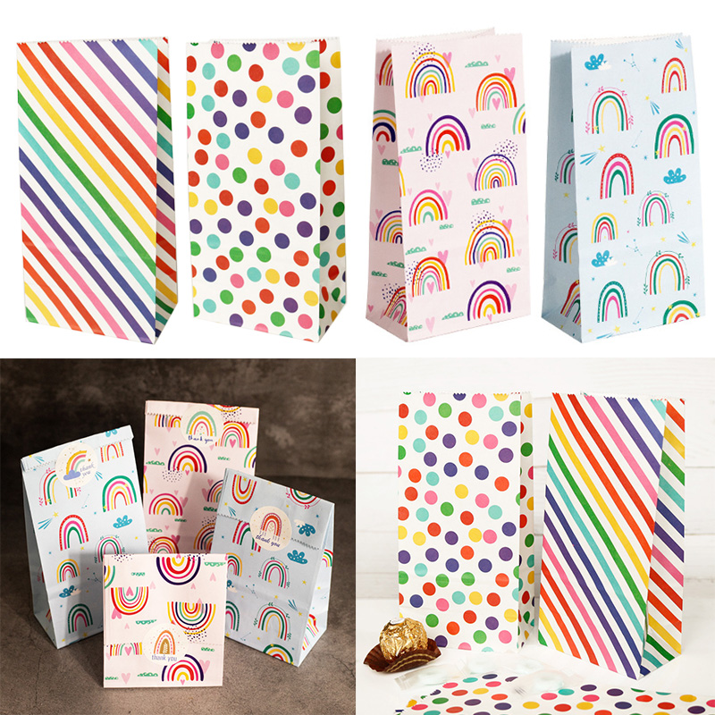 Small Paper Bags Rainbow Print - Wedding Supply.Box reseña y precio