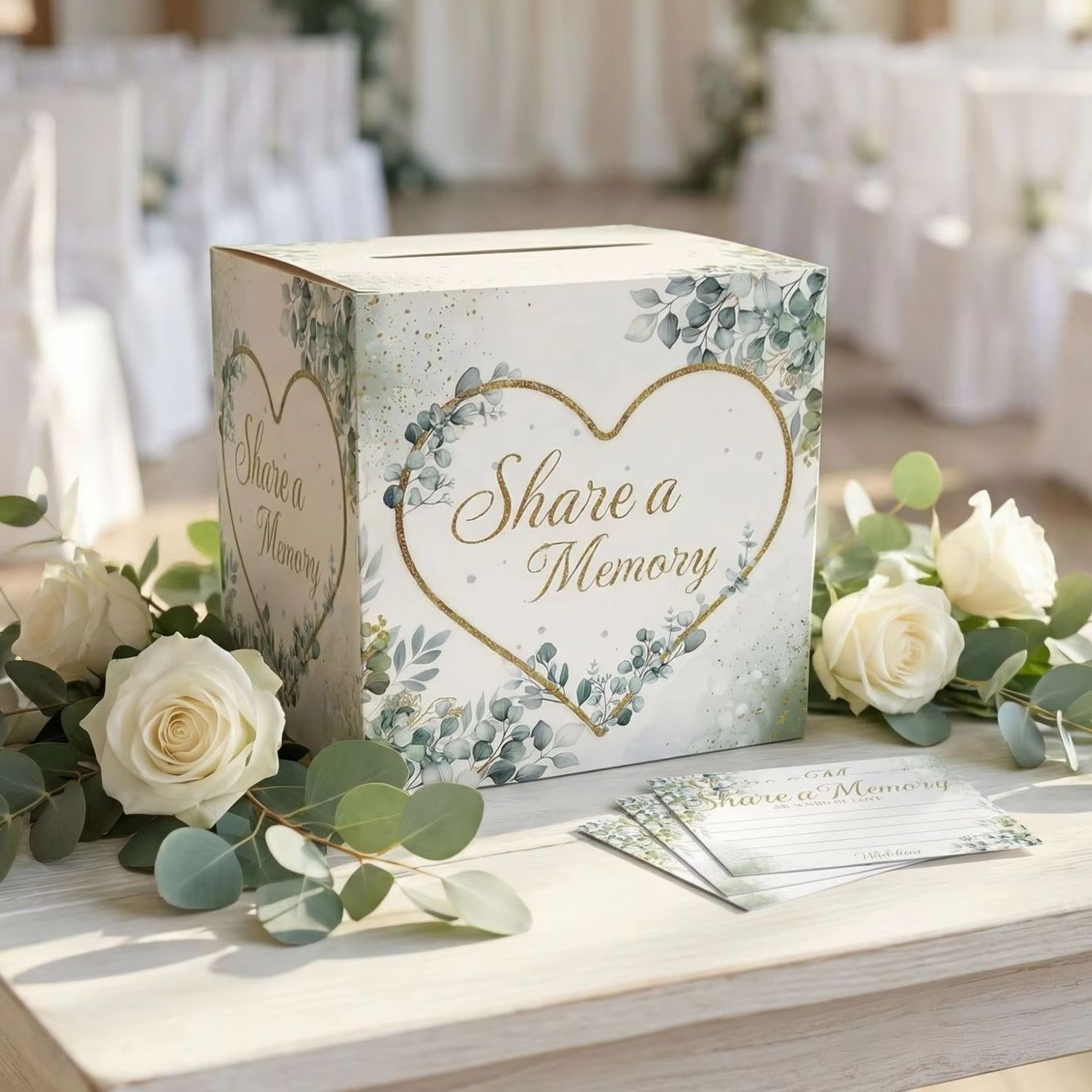 White Floral Wedding Card Box  - Wedding Supply.Box reseña y precio