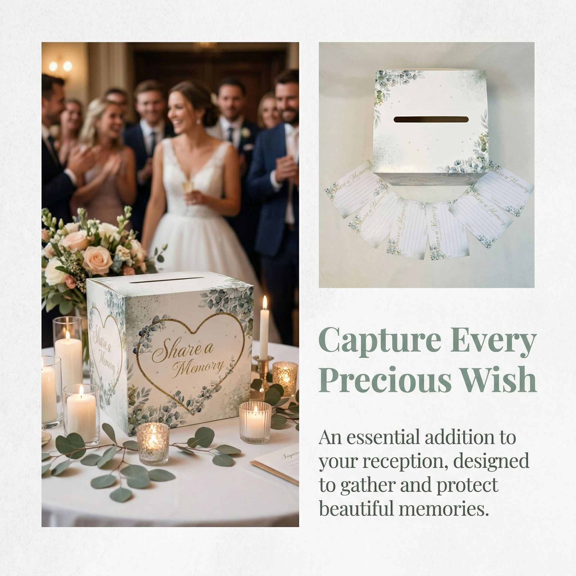 White Floral Wedding Card Box  - Wedding Supply.Box reseña y precio