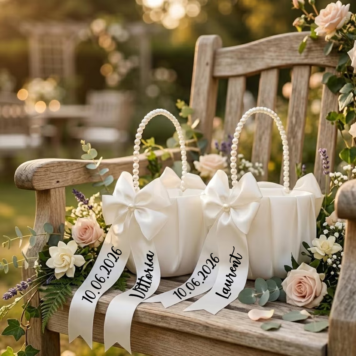 Custom Name Flower Girl Basket - Wedding Ceremony Supply reseña y precio