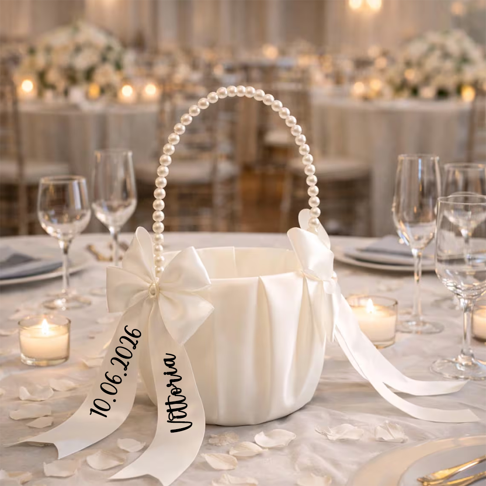 Custom Name Flower Girl Basket - Wedding Ceremony Supply reseña y precio