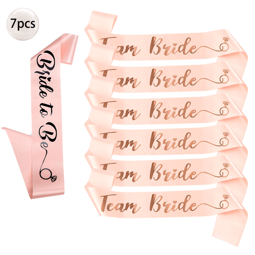 6/7Pcs Rose Gold Bride To Be T - Bride Tribe Sash reseña y precio