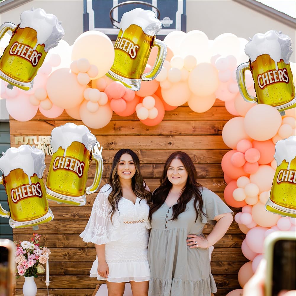 6pcs Cheers Beer Mug Balloons  - Wedding Alcohol Supply reseña y precio