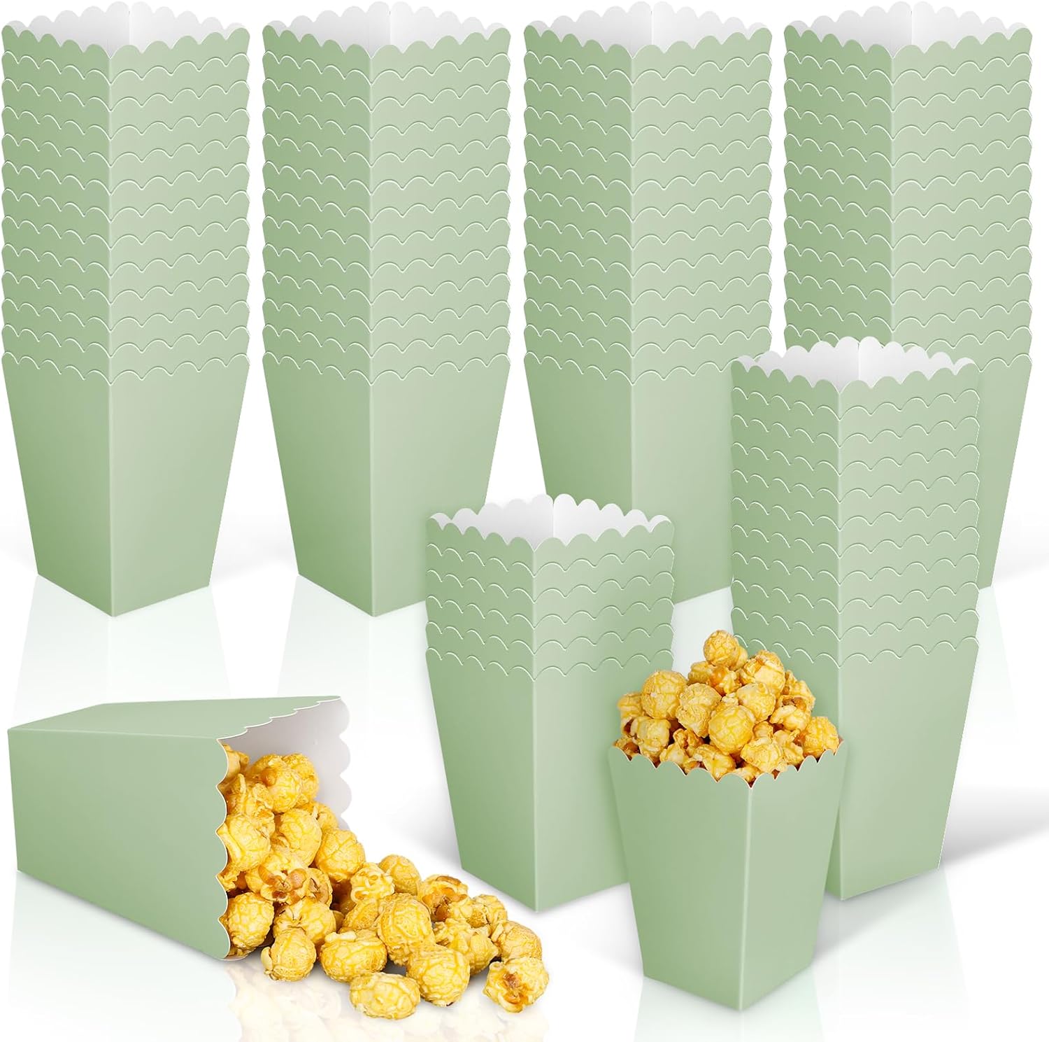 12 pcs  Sage Green Mini Popcor - Wedding Supply.Box reseña y precio
