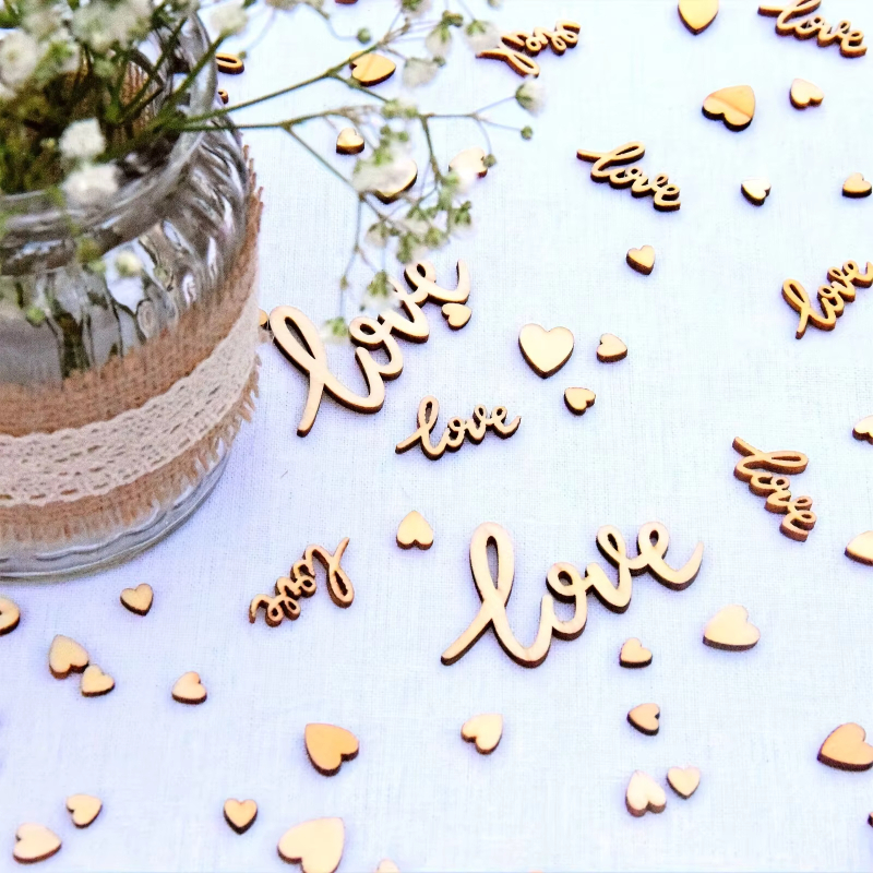 Box Set Of 120pcs Wooden Love  - Wedding Ceremony Supply reseña y precio