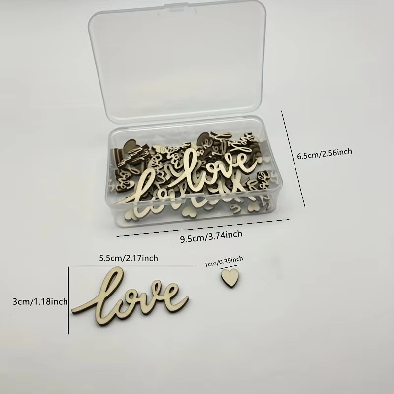 Box Set Of 120pcs Wooden Love  - Wedding Ceremony Supply reseña y precio