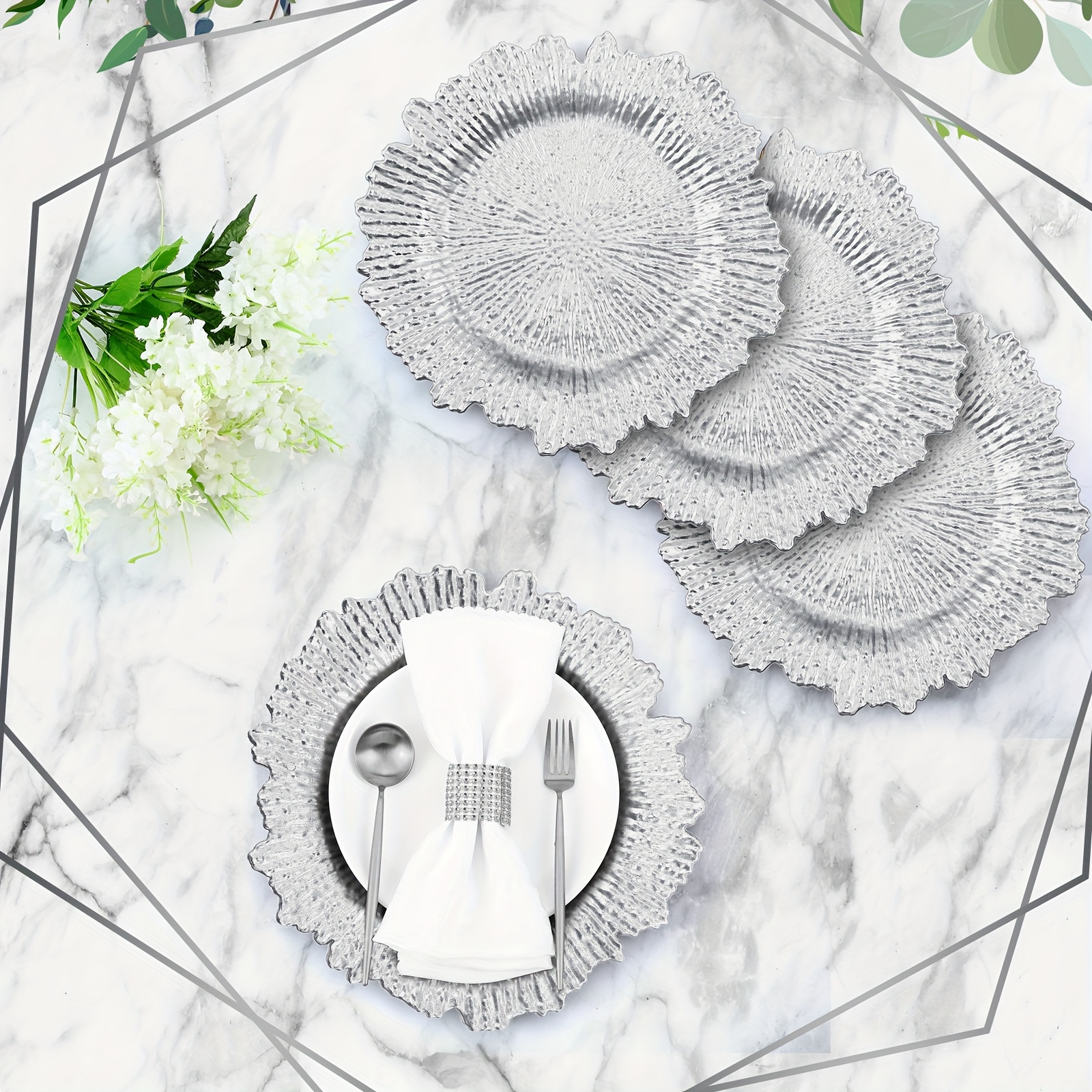 100pcs Reef Charger Plates Bul - Wedding Supply In Bulk reseña y precio