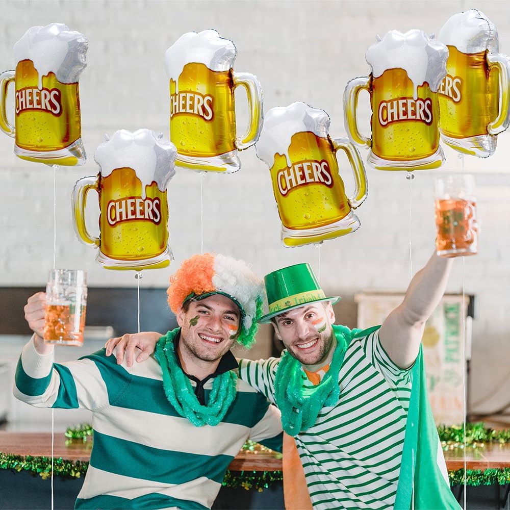 6pcs Cheers Beer Mug Balloons  - Wedding Alcohol Supply reseña y precio